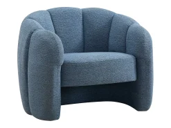 Poltrona|Vente-unique Poltrona concha em tecido chenille cor DELIPO Azul