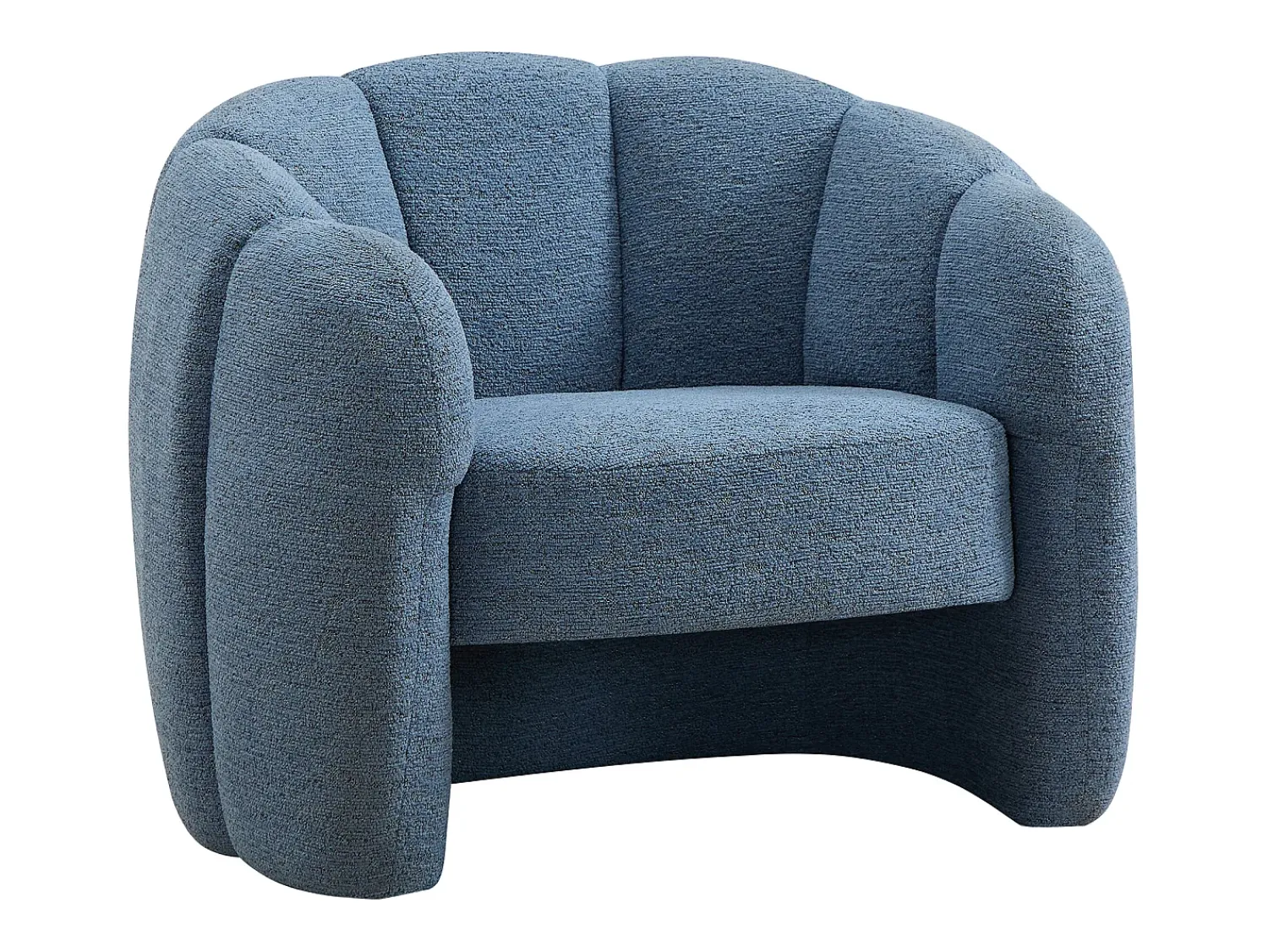 Poltrona|Vente-unique Poltrona concha em tecido chenille cor DELIPO Azul
