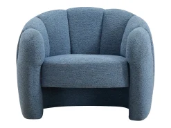 Poltrona|Vente-unique Poltrona concha em tecido chenille cor DELIPO Azul