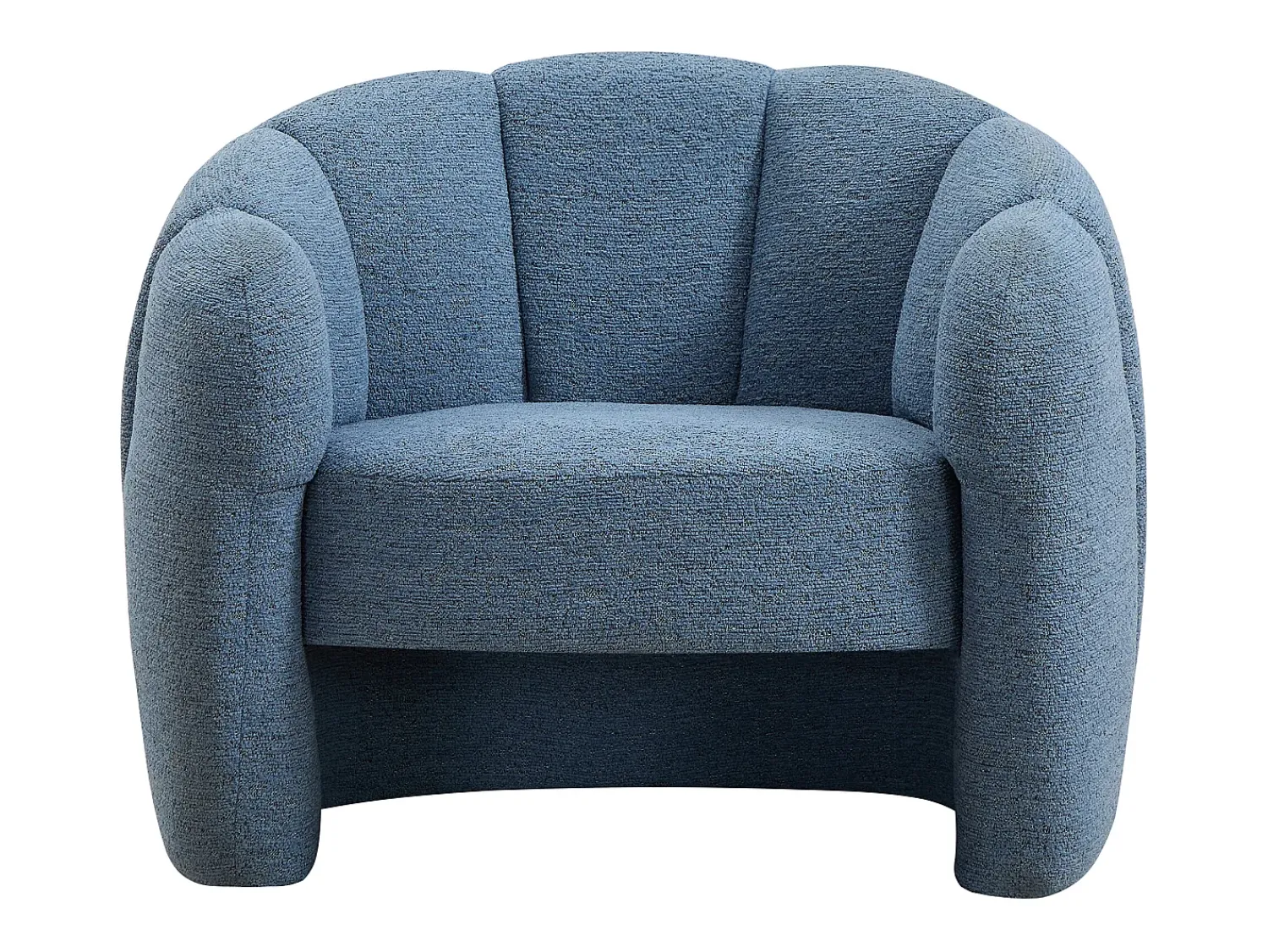 Poltrona|Vente-unique Poltrona concha em tecido chenille cor DELIPO Azul