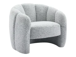 Poltrona|Vente-unique Poltrona concha em tecido de chenille cor cinza DELIPO Cinzento