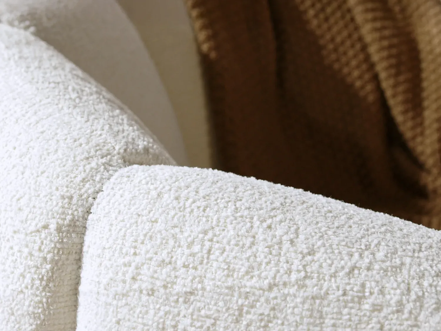Poltrona*Vente-unique Poltrona concha em tecido chenille cor DELIPO Bege