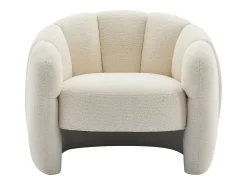 Poltrona*Vente-unique Poltrona concha em tecido chenille cor DELIPO Bege