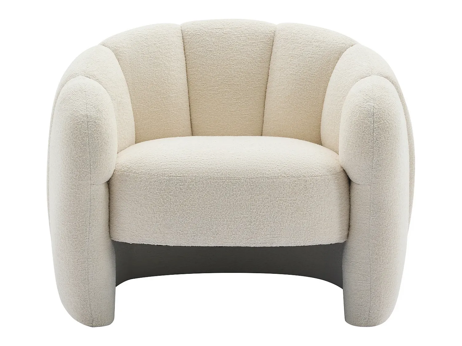 Poltrona*Vente-unique Poltrona concha em tecido chenille cor DELIPO Bege