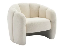 Poltrona*Vente-unique Poltrona concha em tecido chenille cor DELIPO Bege