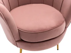 Poltrona*Vente-unique Poltrona concha em veludo pés dourados DANDELION Rosa