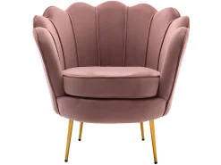 Poltrona*Vente-unique Poltrona concha em veludo pés dourados DANDELION Rosa