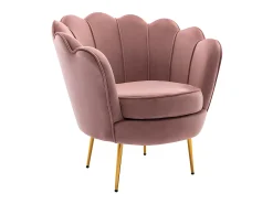 Poltrona*Vente-unique Poltrona concha em veludo pés dourados DANDELION Rosa