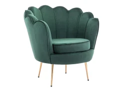Clearance Vente-unique Poltrona concha em veludo verde abeto estilo art déco DANDELION Verde pinho
