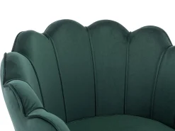 Clearance Vente-unique Poltrona concha em veludo verde abeto estilo art déco DANDELION Verde pinho