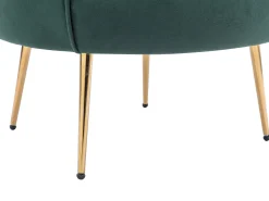 Clearance Vente-unique Poltrona concha em veludo verde abeto estilo art déco DANDELION Verde pinho