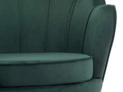 Clearance Vente-unique Poltrona concha em veludo verde abeto estilo art déco DANDELION Verde pinho