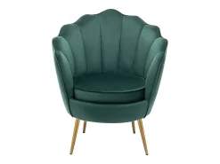 Poltrona|Vente-unique Poltrona concha em veludo cor com pés em metal LALEA Verde