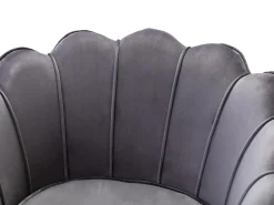 Poltrona*Vente-unique Poltrona concha em veludo antracite pés dourados DANDELION Cinza antracite