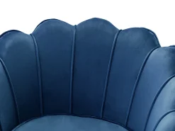 Hot Vente-unique Poltrona concha em veludo azul-escuro pés dourados DANDELION Azul escuro