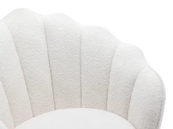 Poltrona|Vente-unique Poltrona concha tecido bouclé pés em metal LALEA Branco