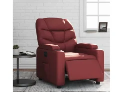 Poltrona Confortável | Poltrona reclinável elétrica couro artificial tinto SHL443400 Vermelho