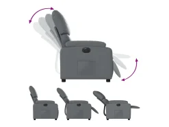 Poltrona Confortável | Poltrona reclinável elétrica couro artificial SHL965222 Cinzento
