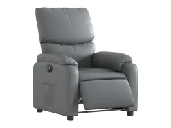 Poltrona Confortável | Poltrona reclinável elétrica couro artificial SHL965222 Cinzento