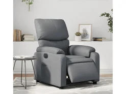 Poltrona Confortável | Poltrona reclinável elétrica couro artificial SHL965222 Cinzento