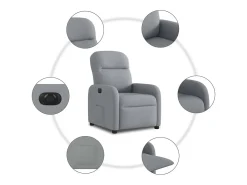 Poltrona* Poltrona Confortável | Poltrona reclinável elétrica tecido -claro SHL462825 Cinzento