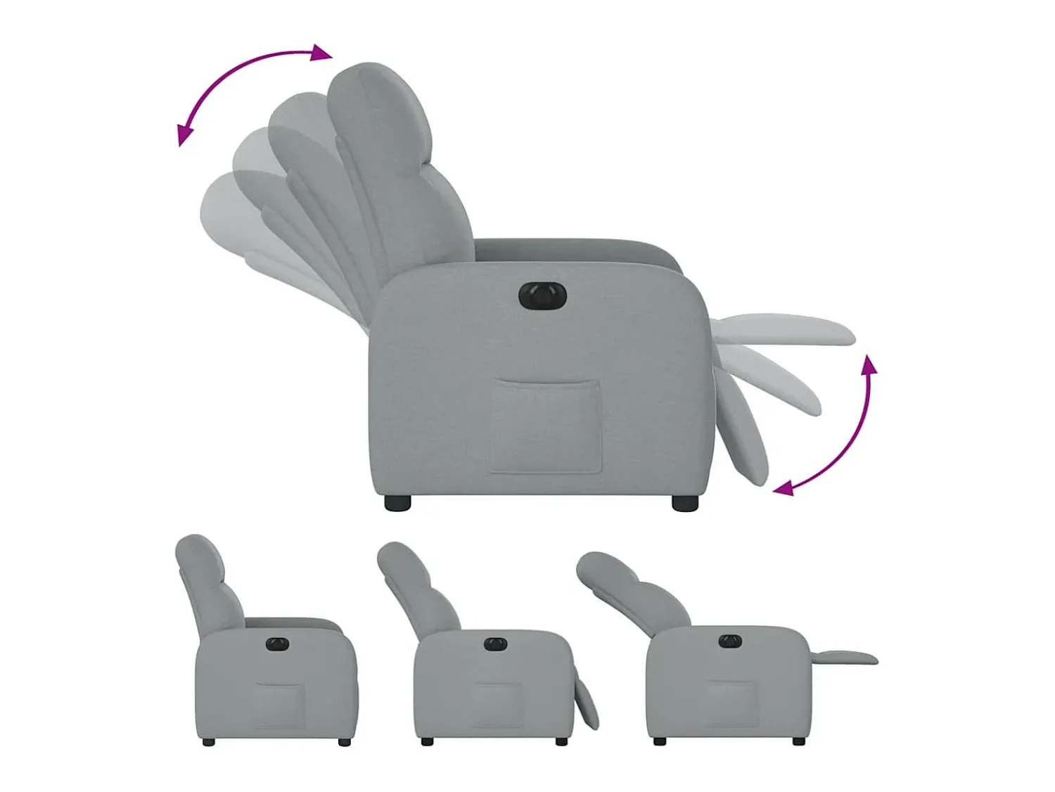Poltrona* Poltrona Confortável | Poltrona reclinável elétrica tecido -claro SHL462825 Cinzento