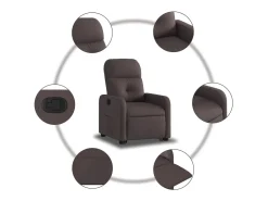 Poltrona| Poltrona Confortável | Poltrona reclinável elevatória tecido -escuro SHL348345 Castanho