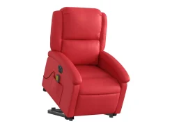 Best Poltrona Confortável | Poltrona reclinável elevatória elétrica couro artif. SHL716017 Vermelho