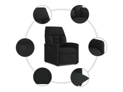 Poltrona* Poltrona Confortável | Poltrona reclinável elevatória tecido SHL179948 Preto