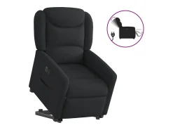 Poltrona| Poltrona Confortável | Poltrona reclinável elevatória elétrica tecido SHL659499 Preto
