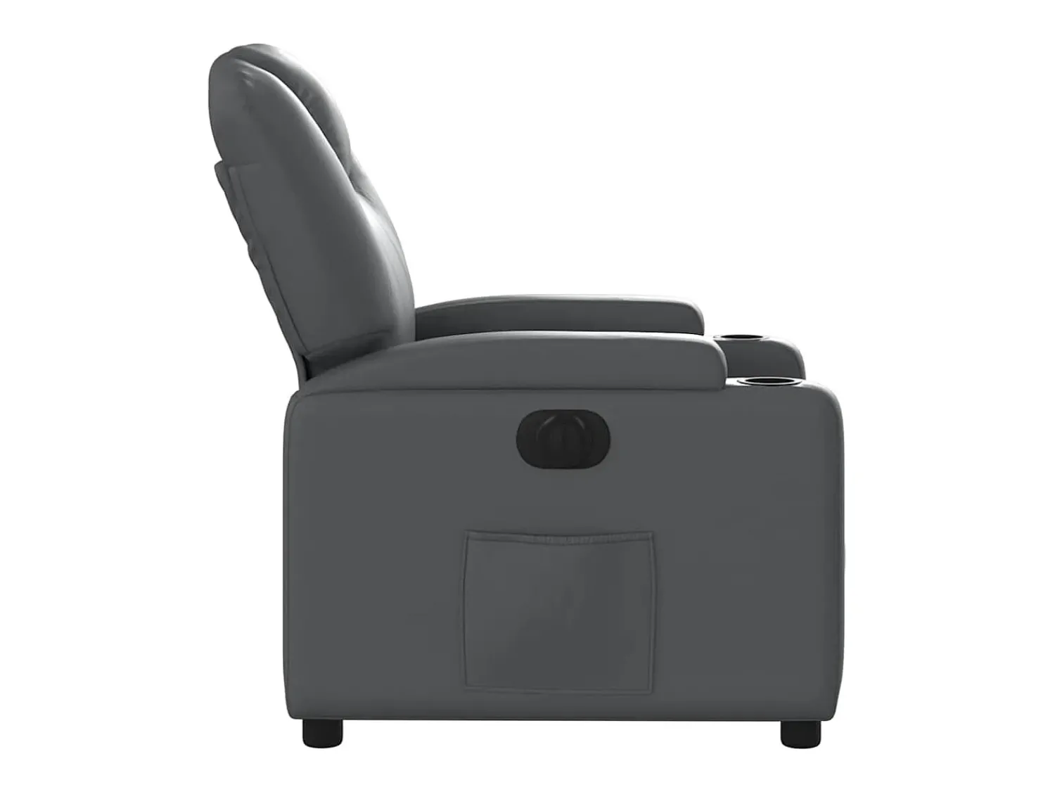 Outlet Poltrona Confortável | Poltrona reclinável elétrica couro artificial SHL825648 Cinzento
