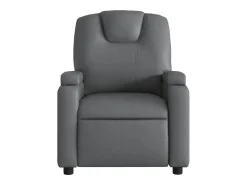 Outlet Poltrona Confortável | Poltrona reclinável elétrica couro artificial SHL825648 Cinzento