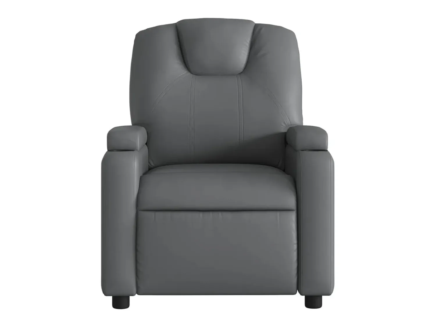 Outlet Poltrona Confortável | Poltrona reclinável elétrica couro artificial SHL825648 Cinzento