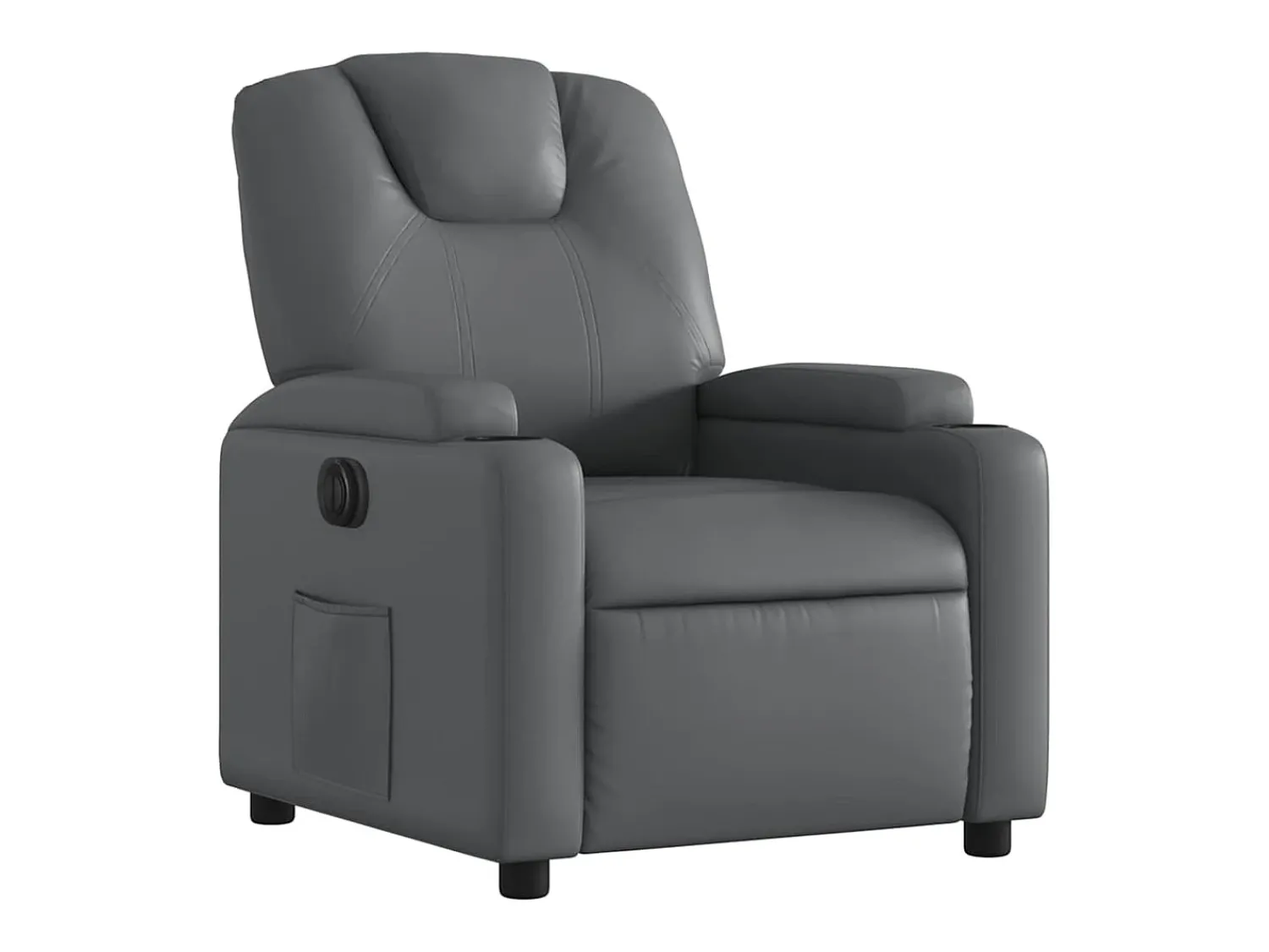 Outlet Poltrona Confortável | Poltrona reclinável elétrica couro artificial SHL825648 Cinzento