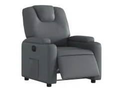 Outlet Poltrona Confortável | Poltrona reclinável elétrica couro artificial SHL825648 Cinzento