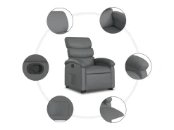 Poltrona Confortável | Poltrona reclinável elevatória couro artificial SHL423751^ Poltrona