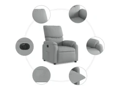 Poltrona Confortável | Poltrona reclinável elétrica tecido -claro SHL415360^ Poltrona