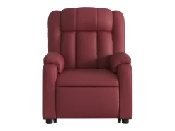 New Poltrona Confortável | Poltrona reclinável elevatória couro artificial tinto SHL301472 Vermelho