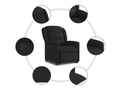Sale Poltrona Confortável | Poltrona reclinável elevatória tecido SHL555965 Preto