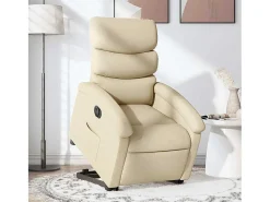 Poltrona* Poltrona Confortável | Poltrona reclinável elevatória elétrica tecido cor SHL355654 Creme