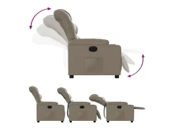 Discount Poltrona Confortável | Poltrona reclinável elétrica couro artificial cor cappuccino SHL220065 Castanho