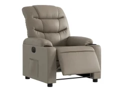 Discount Poltrona Confortável | Poltrona reclinável elétrica couro artificial cor cappuccino SHL220065 Castanho