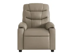 Discount Poltrona Confortável | Poltrona reclinável elétrica couro artificial cor cappuccino SHL220065 Castanho