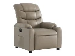 Discount Poltrona Confortável | Poltrona reclinável elétrica couro artificial cor cappuccino SHL220065 Castanho
