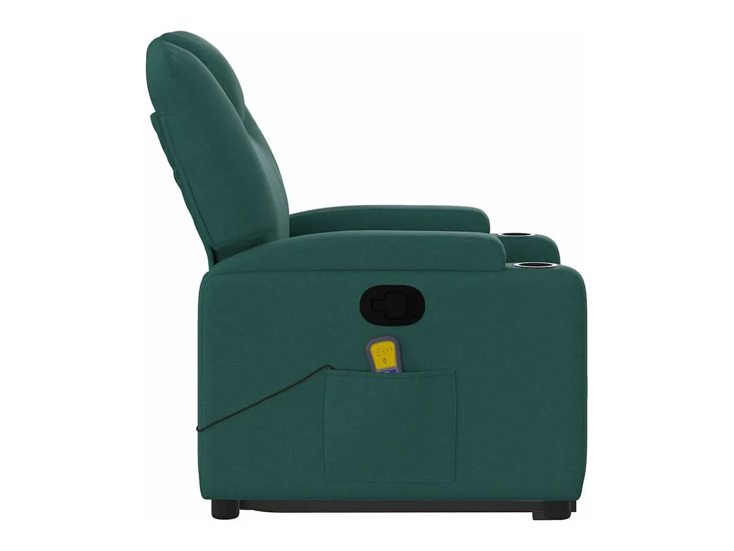 New Poltrona Confortável | Poltrona reclinável elevatória de massagens tecido verde-escuro SHL236187 Verde pinho