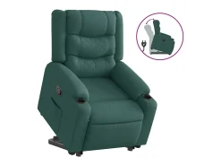 Poltrona Confortável | Poltrona reclinável elevatória tecido verde-escuro SHL702551^ Poltrona
