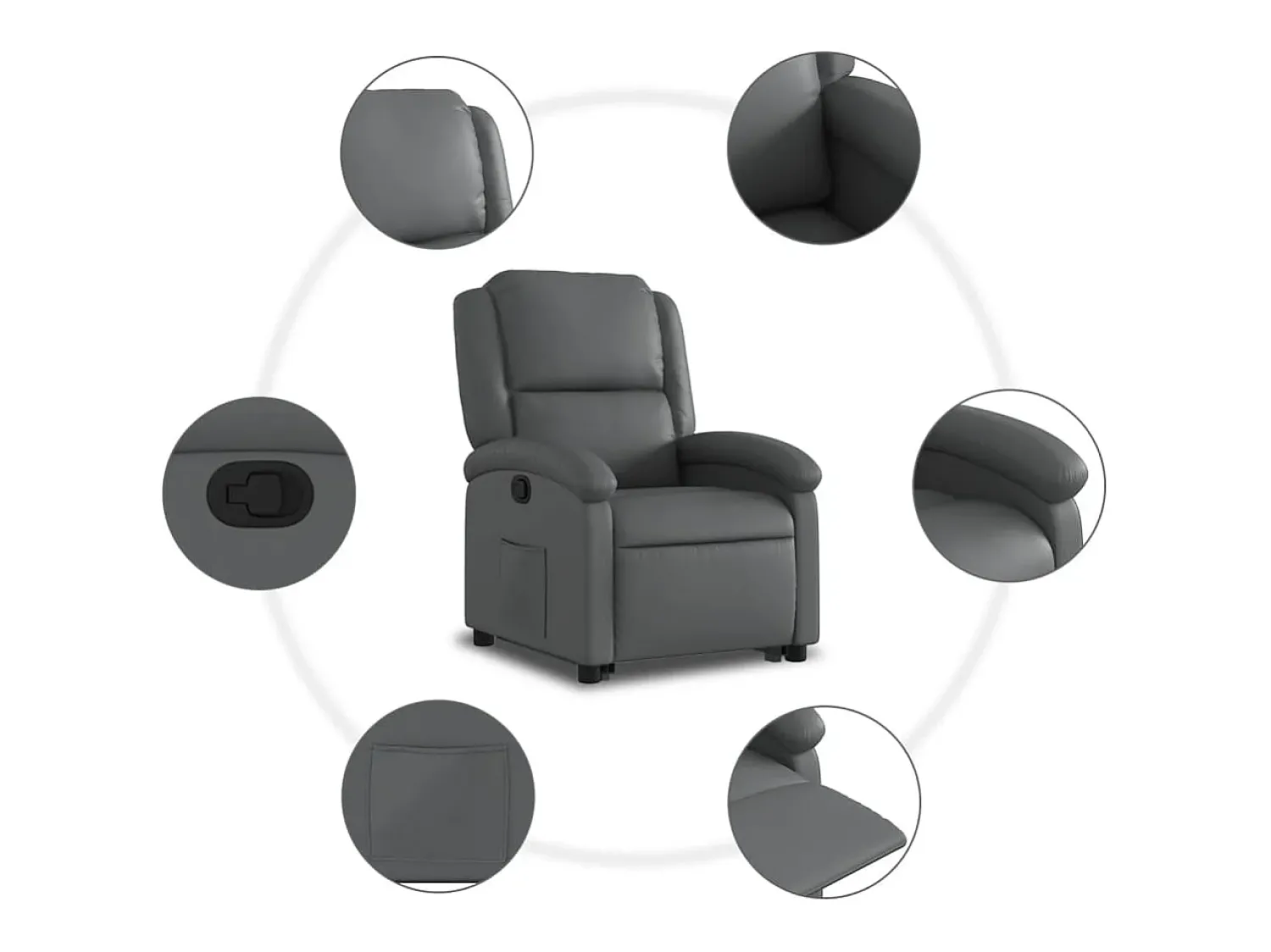 Poltrona Confortável | Poltrona reclinável elevatória couro artificial SHL103971^ Poltrona