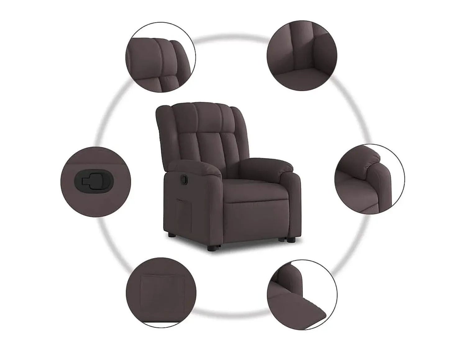 Poltrona Confortável | Poltrona reclinável elevatória tecido -escuro SHL364770^ Poltrona