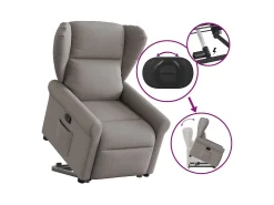 Poltrona* Poltrona Confortável | Poltrona reclinável elevatória tecido cinzento-acastanhado SHL947804 Taupe
