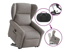 Poltrona* Poltrona Confortável | Poltrona reclinável elevatória tecido cinzento-acastanhado SHL947804 Taupe
